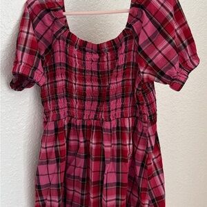 Old Navy Pink and Red Plaid Kids Dress